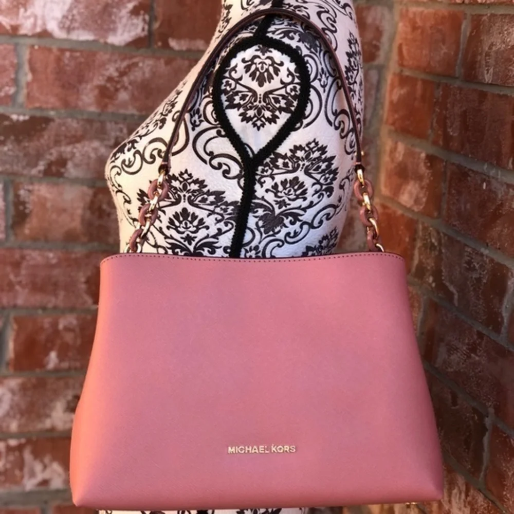 Michael kors LG EW satchel leather bag Rose